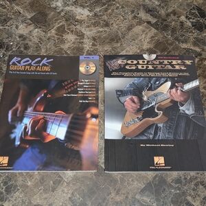 2 Guitar Play-along sheet music books With CDs Rock & Country